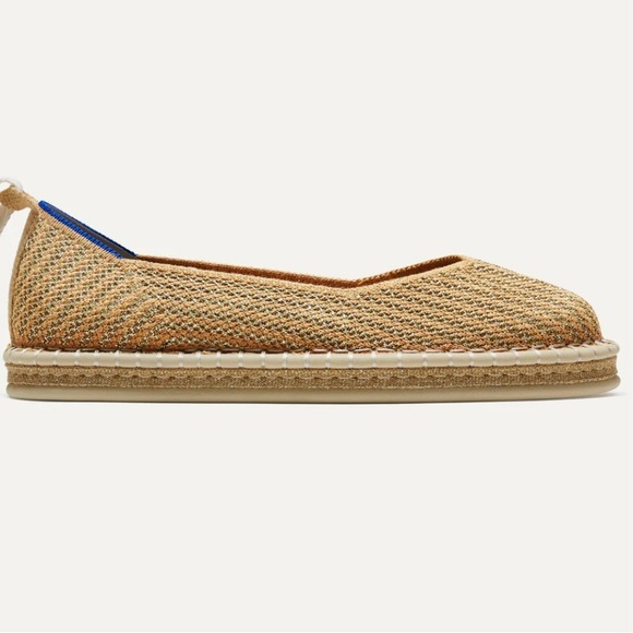 Rothy's Gold Stripe Espadrille with Optional Ankle Ribbon - Picture 5 of 10